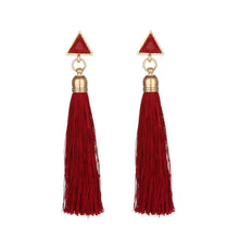 Load image into Gallery viewer, 9CM Long Women Fashion Rhinestone Earrings Tassel Dangle Boho Fringe Drop